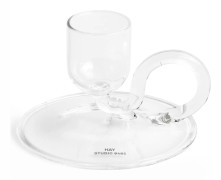 Hay Curved ljusstake, clear