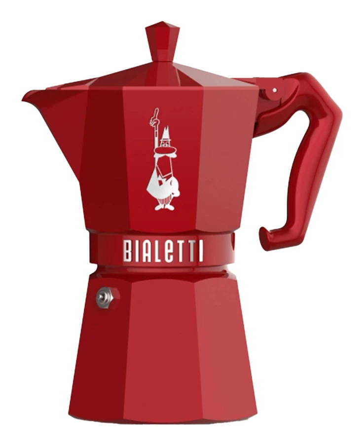 BIALETTI Moka Exclusive 6 koppar i rött