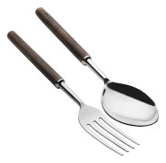 Salladsbestick 28 cm Metall/Mörkt Trä