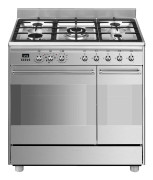 Smeg SCB92MX8 rostfri dubbelugn, 90 cm