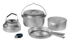 Campingset Trangia 24, med 2 kittlar, 1 lock & 1 stekpanna i UL / UltraLight-aluminium + 1 kaffepanna + griptång + rem & fodral