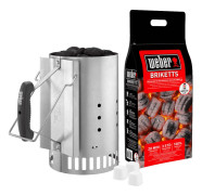 Tändpaket - Grillstarter, 2 kg briketter & 6 tändkuber