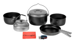 Campingset Trangia 24-T, med 3 kittlar, 1 stekpanna i NS / Non Stick-teflon + 1 lock + 1 kaffepanna + griptång + rem & fodral