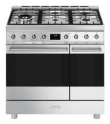 Smeg C92GMX2 Spis med gashäll & 2 Ugnar Classic Rostfritt 90CM