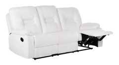 3-sits Reclinersoffa manuell Bergen Vit, Svart - Vit