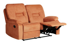 Reclinersoffa Orange 2-sits Manuellt Justerbar Rygg och Fotstöd Vardagsrumsmöbler Soffa