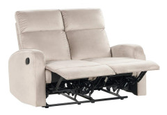 Manuell Recliner Soffa 2-sits Beige Sammetsklädsel Modern Design Relax Funktion