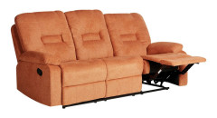 Reclinersoffa Orange 3-sits Manuellt Justerbar Rygg och Fotstöd Vardagsrumsmöbler Soffa
