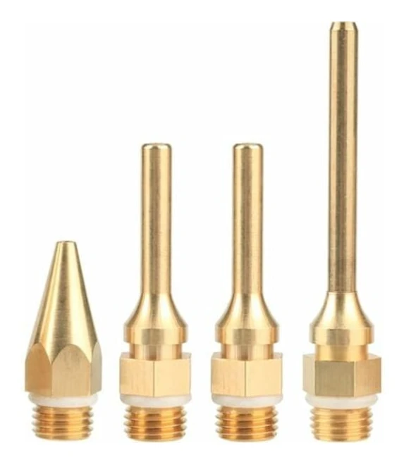 4-delad kopparmunstyckssats för limpistol, utbytbara munstycken med 10,8 mm gängdiameter, tillbehör för limpistol