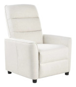 Reclinerstol Vit Tygklädsel Push-Back Manuellt Justerbar Rygg och Fotstöd Retro Design Fåtölj