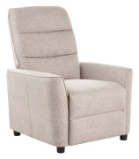 Reclinerstol Taupe Tygklädsel Push-Back Manuellt Justerbar Rygg och Fotstöd Retro Design Fåtölj