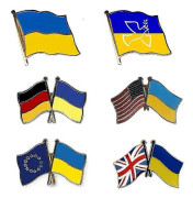 Ukraina Flagga Nål Dubbelsidig nationell flagga Nål Fredsduva Nål För Jackor, Ryggsäckar, Hattar (5/10/20st)