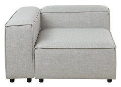 Hörnsektion Höger Ljusgrå Polyester 1-sits Soffmodul Modern Enkelsits Svarta Ben Vardagsrum