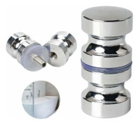 QU/Ulisem Duschdörrknopp, Rund Dörrhandtag i Aluminiumlegering för Badrum Skjutdörr i Glas