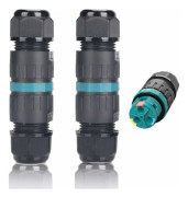 2-pack IP68 Vattentäta Kabelanslutningar Ø5mm-Ø9mm TÜV 3-stifts Utomhus Elektrisk Anslutningsmuff för Trädgård 2-vägs Botten