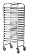 Stålvagn för transport av bakplåtar 15 x 60x40cm - Hendi 810651