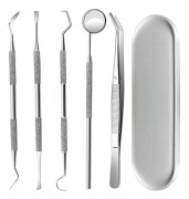 Premium Oral Care Collection, U-formad skrapa i rostfritt stål med ergonomisk design för optimal rengöring, Inkluderar dentala instrument & skyddande förvaring