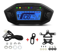 2023 Nyhet 7 Färger Digital Hastighetsmätare Moto Instrumentbräda 10000RPM Motorcykel LCD Display Odometer Varvräknare för 1,2,4 Cylinder