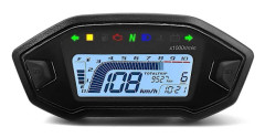 2023 Nyhet 7 Färger Digital Hastighetsmätare Moto Instrumentbräda 10000RPM Motorcykel LCD Display Odometer Varvräknare för 1,2,4 Cylinder