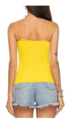 Dam Spaghetti Strap Linne Trendig Slim Fit Enfärgad Dam Sommar Ärmlös Linne Gul S