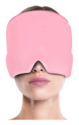 (Rosa) Ice Pack Kompressionsmössa för Migränlindring med Stretchig Ögonbindel och Bekväm Gel, 3 Färger