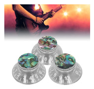 3 st Spline Top Hat Volym Tonratt för Les Paul Elgitarr Ersättningsdelar Transparent med Vit Karaktär