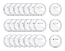 7,6 cm akryl knappnålar genomskinliga plastknappnålar knappnålar med nålar tomma knappnålar fotoknappnålar, 25-pack