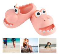 Barn Söta Tecknade Dinosaurieformade Sandaler med Öppen Tå Pojkar Flickor Mjuka EVA Tjocksulade Tofflor Slides 180 Inre Längd 17 cm 26‑27 Gul