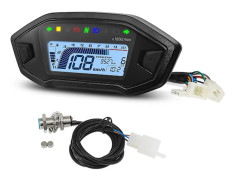 2023 Nyhet 7 Färger Digital Hastighetsmätare Moto Instrumentbräda 10000RPM Motorcykel LCD Display Odometer Varvräknare för 1,2,4 Cylinder