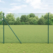 vidaXL Svetsat Trådstaket med 13 Stolpar Grön 1.6x25 m Stål