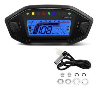 2023 Nyhet 7 Färger Digital Hastighetsmätare Moto Instrumentbräda 10000RPM Motorcykel LCD Display Odometer Varvräknare för 1,2,4 Cylinder 5
