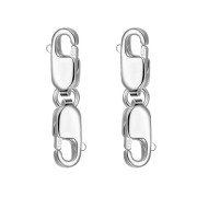 2 ST Dubbla Hummerlås 10mm, Sterling Silver Lås Dubbla Klolås Armband Halsband Förlängning