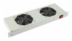 Lanview by Logon - Fläktmodul - analog - med 2 kylfläktar, termostat - rackmontering - vit, RAL 7035 - 1U - 19"