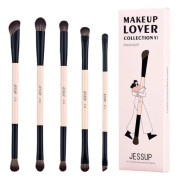 JESSUP 10-in-5 Duo-End Brush Versatility Collection av dubbelsidiga sminkborstar Peach Dust 5st.