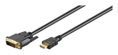 MicroConnect - Adapterkabel - dubbel länk - HDMI hane till DVI-D hane - 1 m - svart - tumskruvar