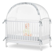 Baby Sänghimmel Tältnät för att förhindra att barn klättrar ut, Babysäkerhetstält Spjälsäng Baldakin Nät Fall och Myggbett