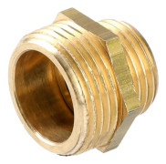 QQU-Dubbel nippel med reducering 33/42X26/34 mässing - GARIS - D05005B