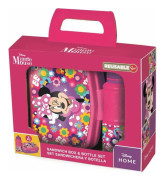 Skål med vattenflaska Minnie Mouse Bold Florals