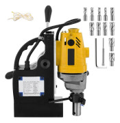 SucceBuy MD40 230V 40mm 1100W Magnetborrmaskin med 11PC 1\" HSS Ringformig Frässats, Svart