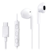 JVC HA-FR17UC - Hörlurar med mikrofon - inuti örat - kabelansluten - USB-C - vit