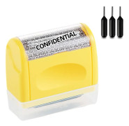 Bred Identitetsskydd Rullstämpel Set - (3 Refillbläck Ingår)