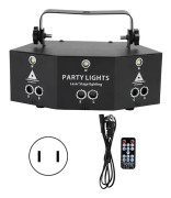 9-Håls Laser Stage Light Fjärrkontroll Dekorativ Lampa med Mönster Strobe Röststyrning för KTV BarUS 100‑240V