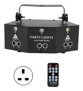 9-håls laser scenljus fjärrkontroll dekorativ lampa med mönster strobe röststyrning för KTV BarUK 100‑240V