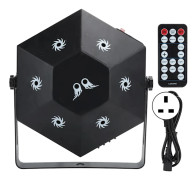 8-Håls Laserljus Fjärrkontroll RGB Scenljus med Röststyrning KTV Bar Klubb Party Bröllopslampa UK 100‑240V