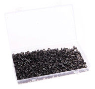 1000 st Nano Beads Hårförlängningar, 5,0 mm Micro Rings Silikonfodrade för I Tip Hårförlängningar, Förlimmade Hårförlängningar (Mörkbrun)
