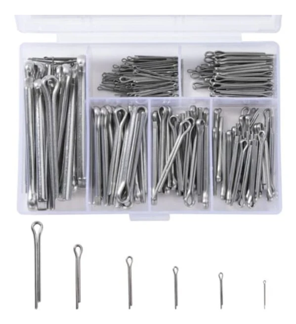 QQU-230st Rostfria Saxpinnar M1 M2 M2.5 M3 M4 M5 Låspinne Sortimentslåda med Förvaringslåda