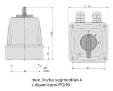 Elektromet star-delta strömbrytare 3P 25A IP44 arc 25-23 i kapsling (922513)