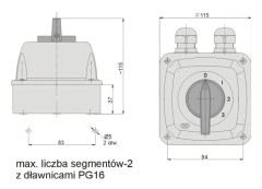 Elektromet Kamströmställare 0-1-2-3 3P 16A IP44 i hölje Arc 16-63 (921663)