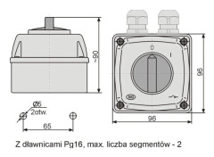 Elektromet kamströmställare 0-1 3P 25A IP44 båge E25-13 i hölje (952511)