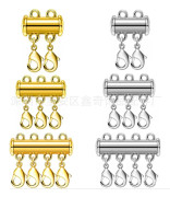2-pack magnetiska lagerhalsbandsspännen Lås Lås Halsbandskoppling för multi glidrörsspännen Silver lobster clasp